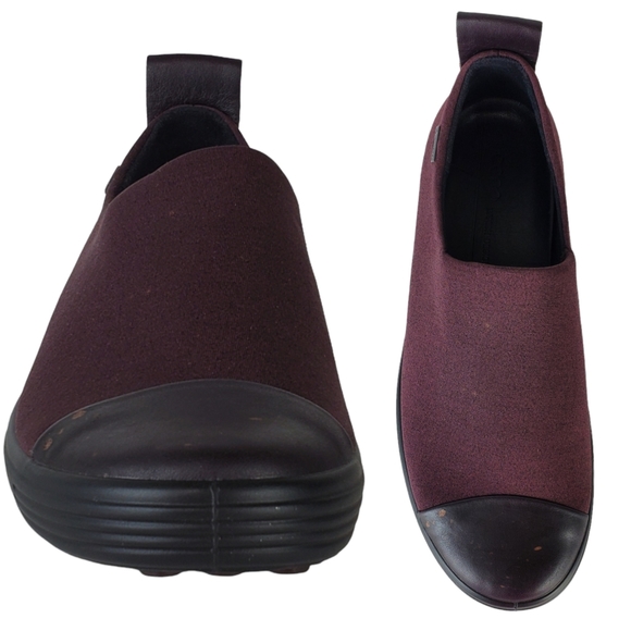 New Ecco the soft 7 gore tex waterproofslip on sneakers burgundy extra width - Picture 5 of 14